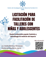 Licitación para facilitación de talleres de fortalecimiento con niñas y adolescentes